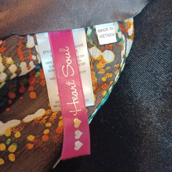 Heart Soul Multicolor Geometric Print Beaded Trim Top - Picture 6 of 7